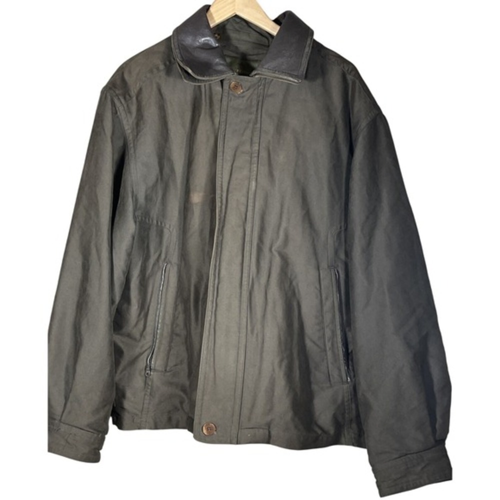 Rainforest‎ Jacket Coat Leather Trim Mens - L Zip Out Liner chore barn